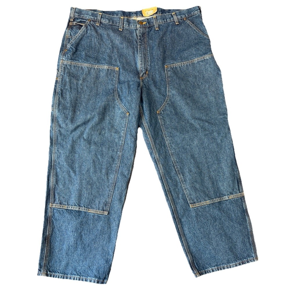 Carhartt B73 DST Double‎ Knee Denim Carpenter Work Logger Jeans Men's 46x30 NEW